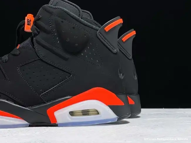 Official Maikesneakers Black Infrared Jordan Air OG Retro 6 384664-060 0504